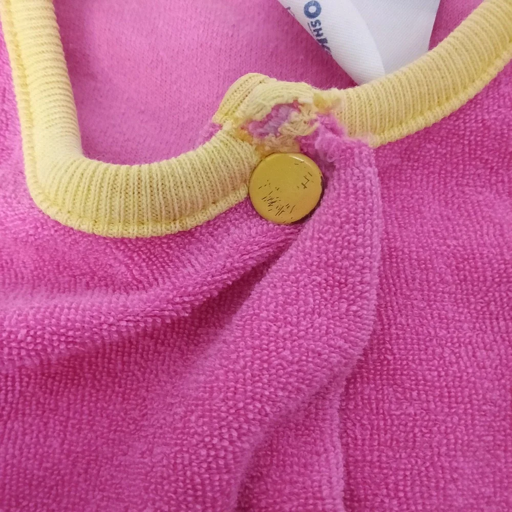 Vintage OshKosh Bgosh Pink Terry Cloth Butterfly Romper 4T Made in USA